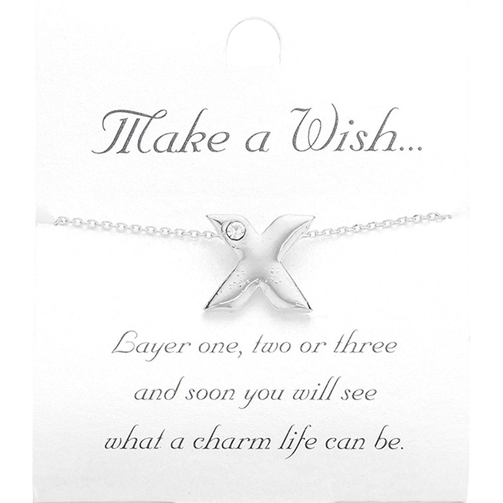 Madeline Love Silver -X- Initial Monogram Pendant Necklace - Necklaces