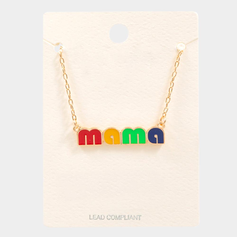Madeline Love Multi mama Enamel Message Pendant Necklace - Necklaces