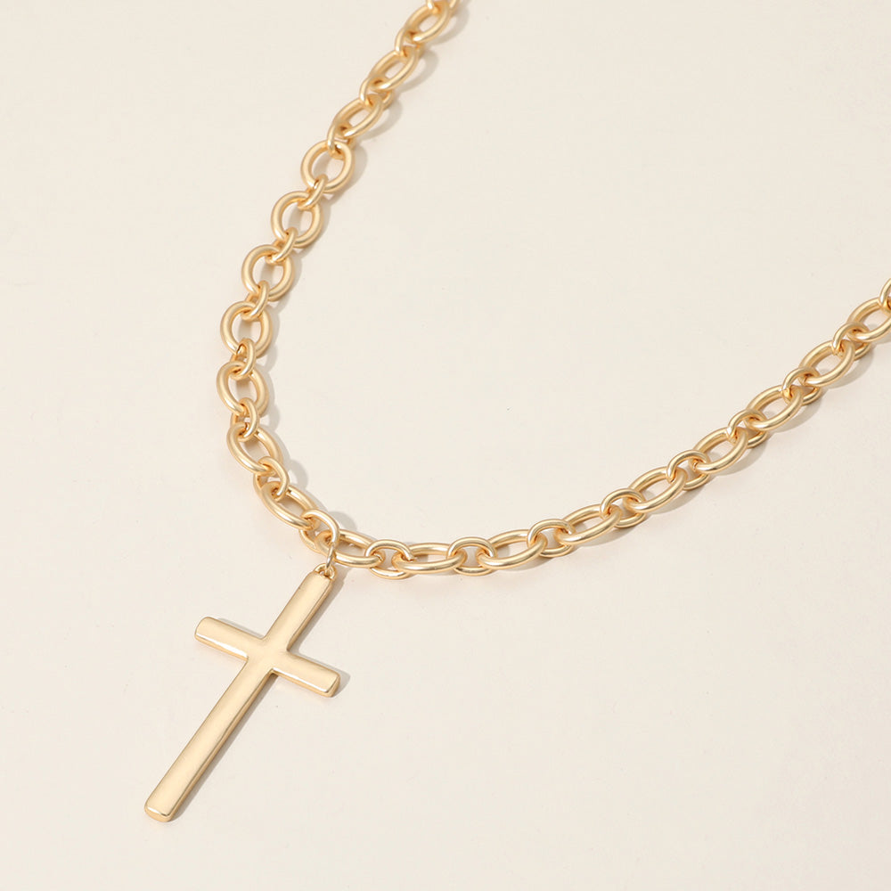 Madeline Love Gold Metal Cross Pendant Necklace - Necklaces