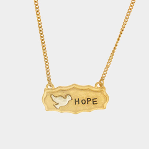 Madeline Love Worn Gold "Hope" pigeon pendant necklace - Necklaces