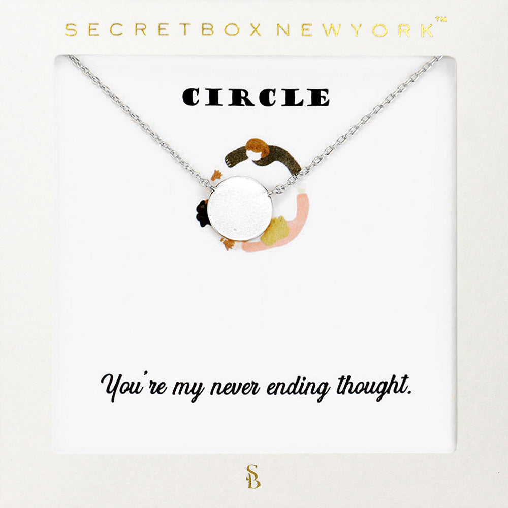 Madeline Love Worn Silver Secret Box_Metal Circle Pendant Necklace - Necklaces