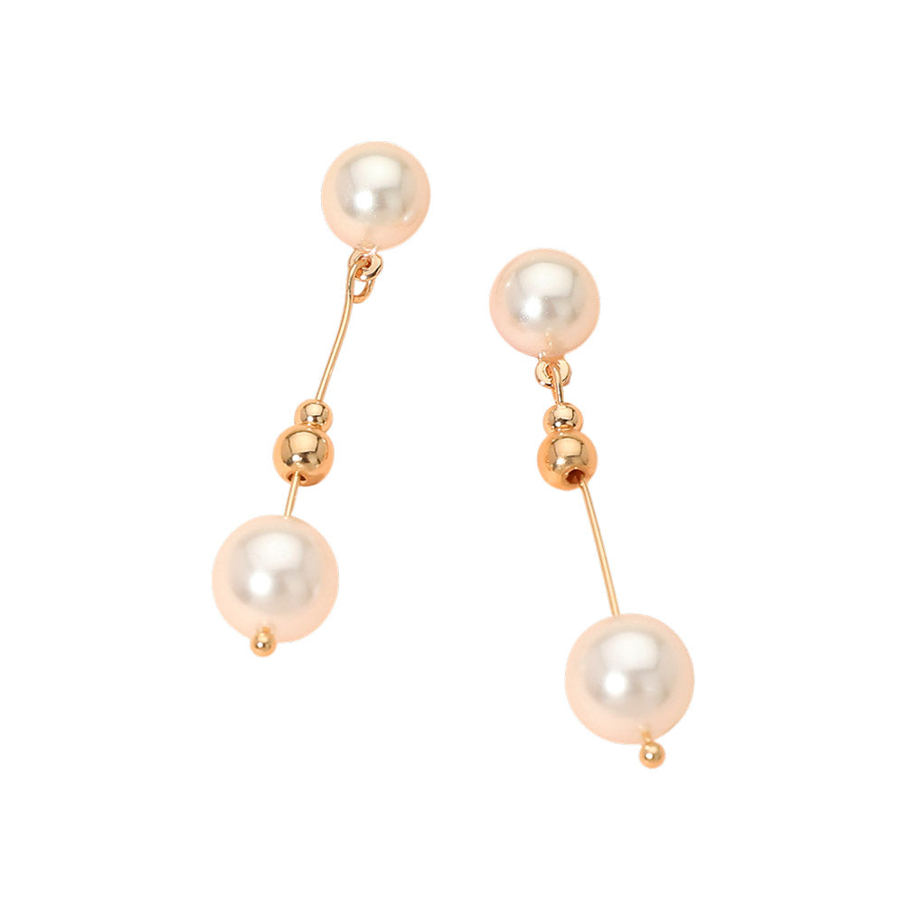 Madeline Love Gold Pearl Drop Earrings - desc