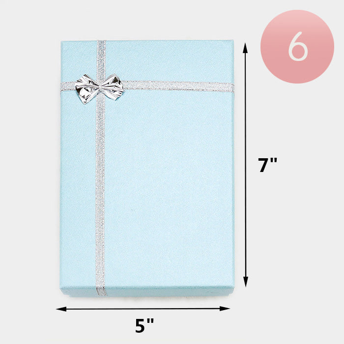 Madeline Love Blue 6PCS - Simple Bow Deco Rectangle Gift Boxes - Jewelry
