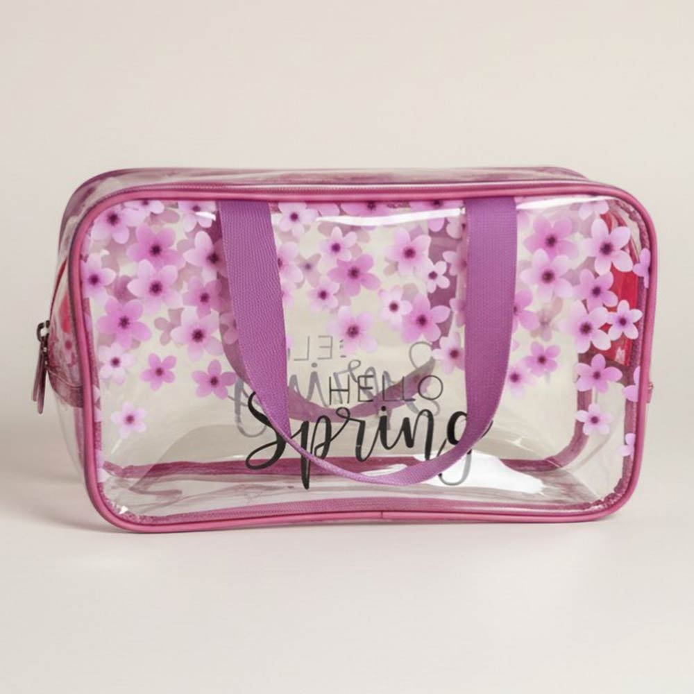 Madeline Love Assorted 12PCS - Hello Spring Message Flower Pattern Clear Shoulder Bags - Jewelry - extra