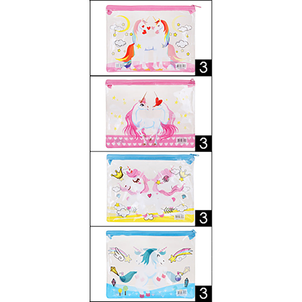 Madeline Love Assorted 12PCS - Unicorn Printed Transparent Pouch Bag - Jewelry - desc
