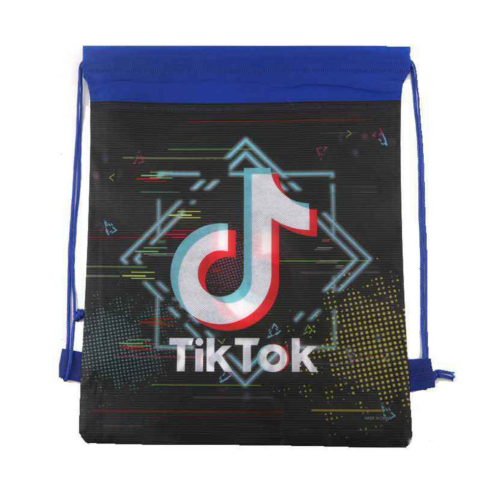 Madeline Love Assorted 12PCS - Tik Tok Logo Printed Drawstring Backpack Bags - Jewelry - extra