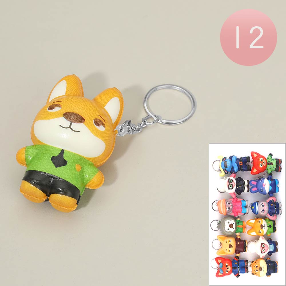 Madeline Love Assorted 12PCS - Squishy Animal Character Figure Keychains - Kids