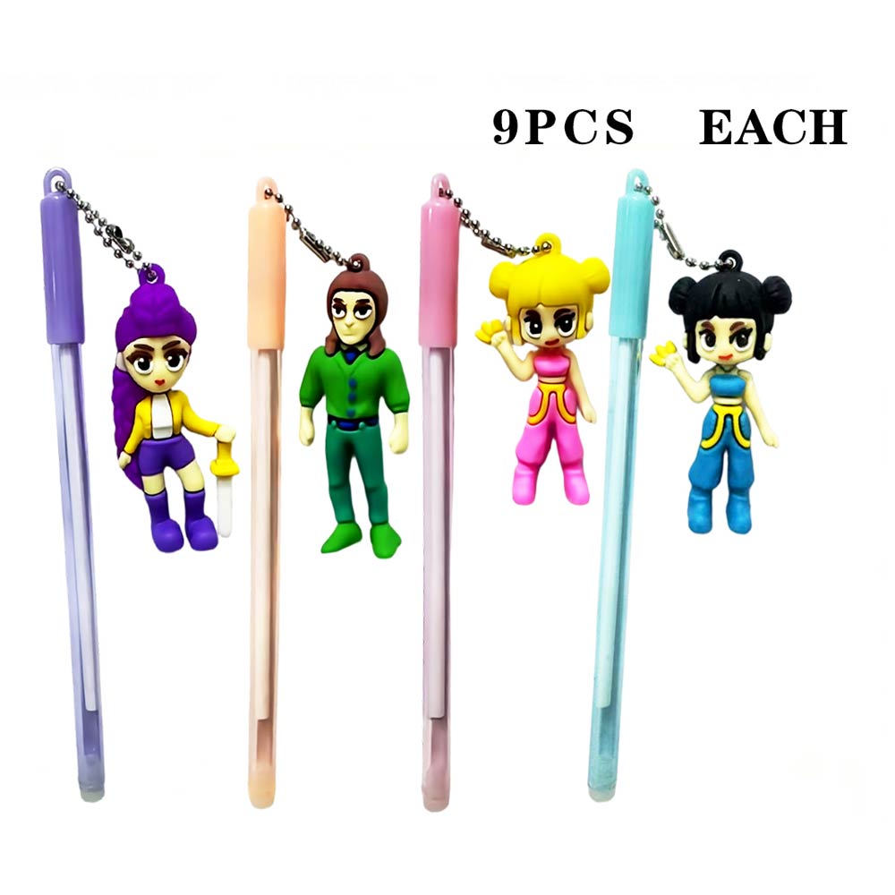 Madeline Love Assorted 36PCS - Cartoon Character Charm Topper Gel Ball Pens - Kids - desc