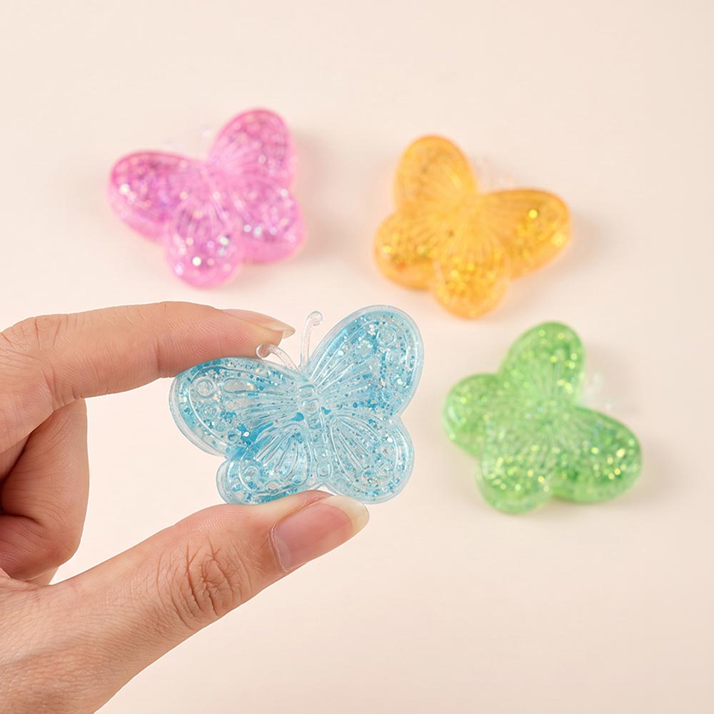 Madeline Love Glitter Butterfly Squishy Squeeze Sensory Stress Relief Fidget Toy