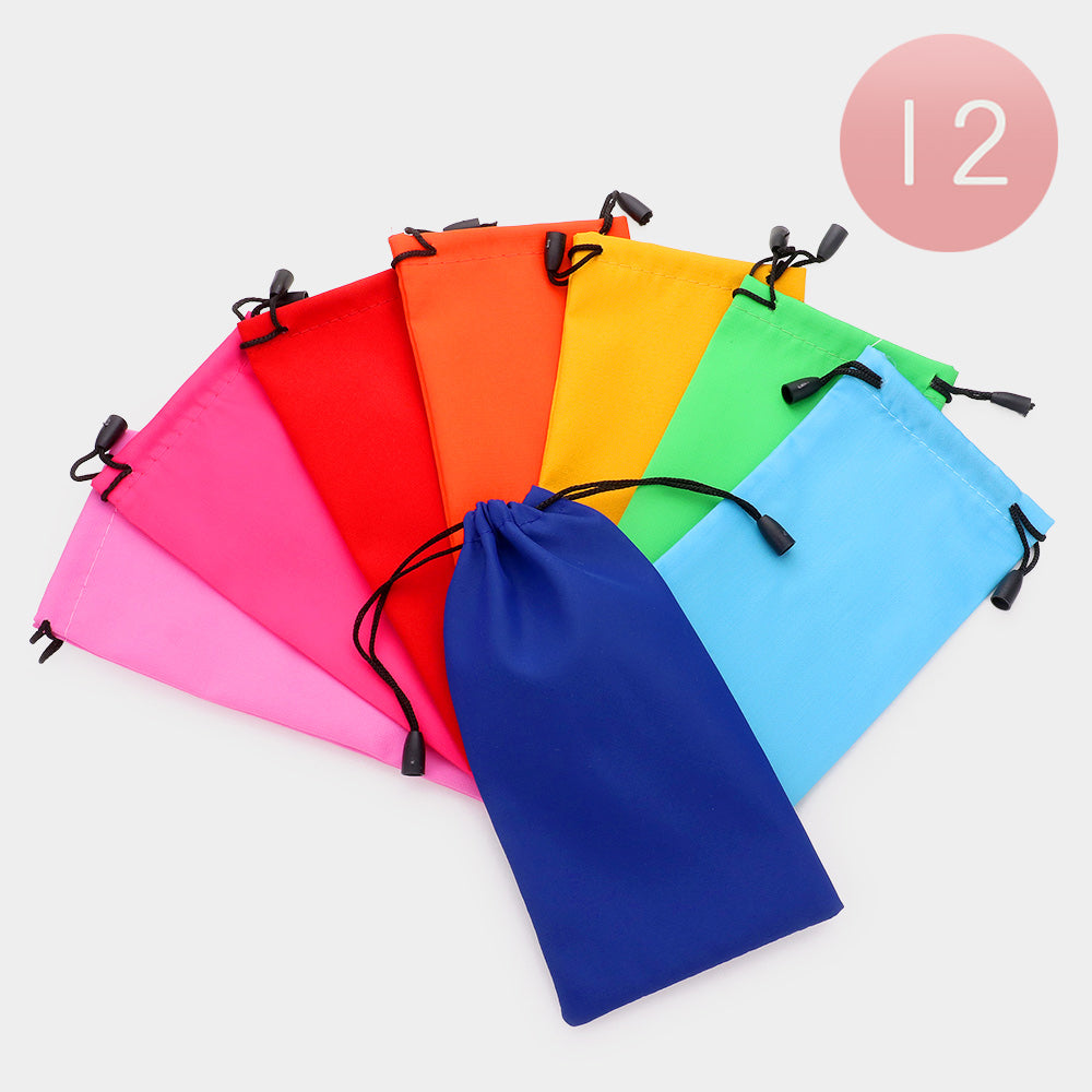 Madeline Love Assorted 12PCS - Drawstring Glasses Pouch Bags - Sunglasses