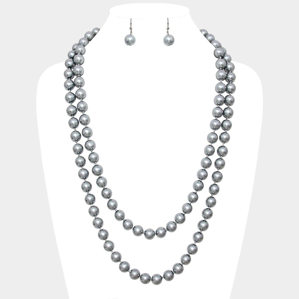 Madeline Love Rhodium, Silver 60" Pearl Necklace - Necklaces