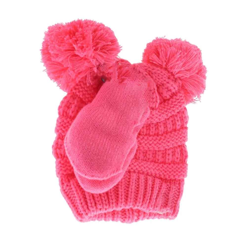 Candy Pink BABY Solid Knit Double Pom C.C Beanie with Mitten SET offers expert-level protection and warmth for your baby during cold weather. Made from soft, high-quality knit material, the double pom beanie provides enhanced insulation while maintaining breathability. The coordinating mittens keep tiny hands comfortably warm without restricting movement. This carefully crafted set ensures your baby remains cozy and protected from chilly environments, combining practicality with an adorable, timeless design