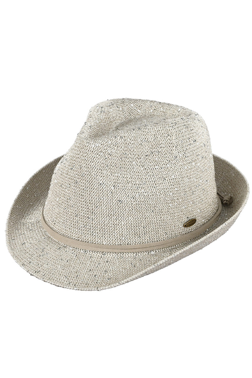 Pearl C.C Band Trim Sparkle Fedora Hat is a stylish and elegant accessory that adds a touch of sparkle to any outfit. Made with high-quality materials, this hat features a trendy band trim and a classic fedora shape. Its versatile design makes it suitable for both casual and formal occasions. Elevate your look with this must-have hat.