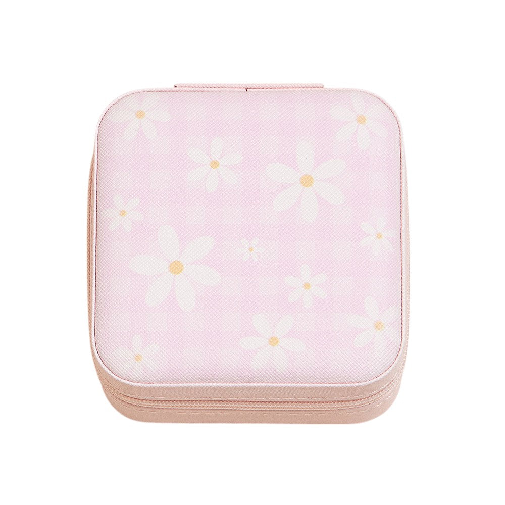 Pink Daisy Flower Checkered Pattern Portable Square Jewelry Box is perfect for storing your precious jewelry. The elegant checkered pattern and daisy flower design add a touch of charm to this portable box. Its compact size makes it convenient for travel, while keeping your jewelry safe and organized.