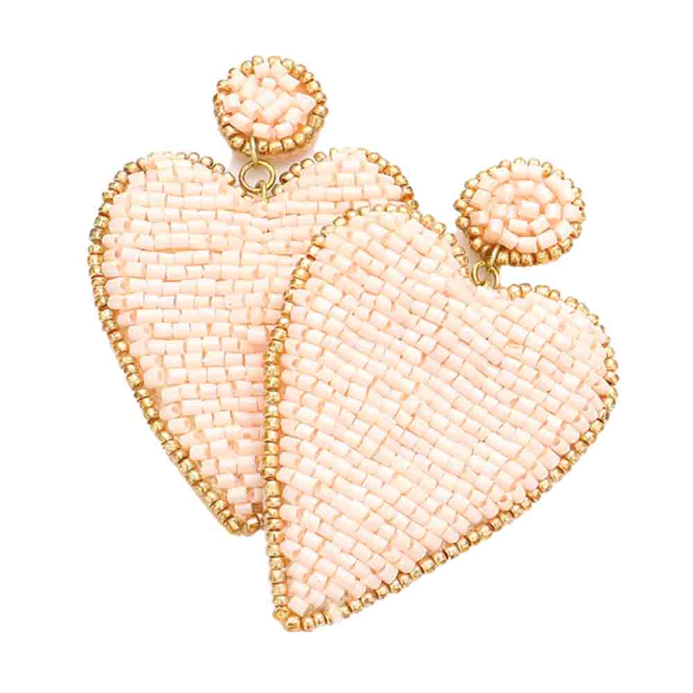 Pink-Felt Back Beaded Heart Earrings beautifully crafted design adds a gorgeous glow to any outfit. Perfect Birthday Gift, Anniversary Gift, Valentines Day Gift, Mother's Day Gift, Regalo Cumpleanos, Regalo Dia de las Madres, Mom Gift, Thank you Gift, Just Because Gift, Love you Gift, Prom Jewelry, Graduation Gift