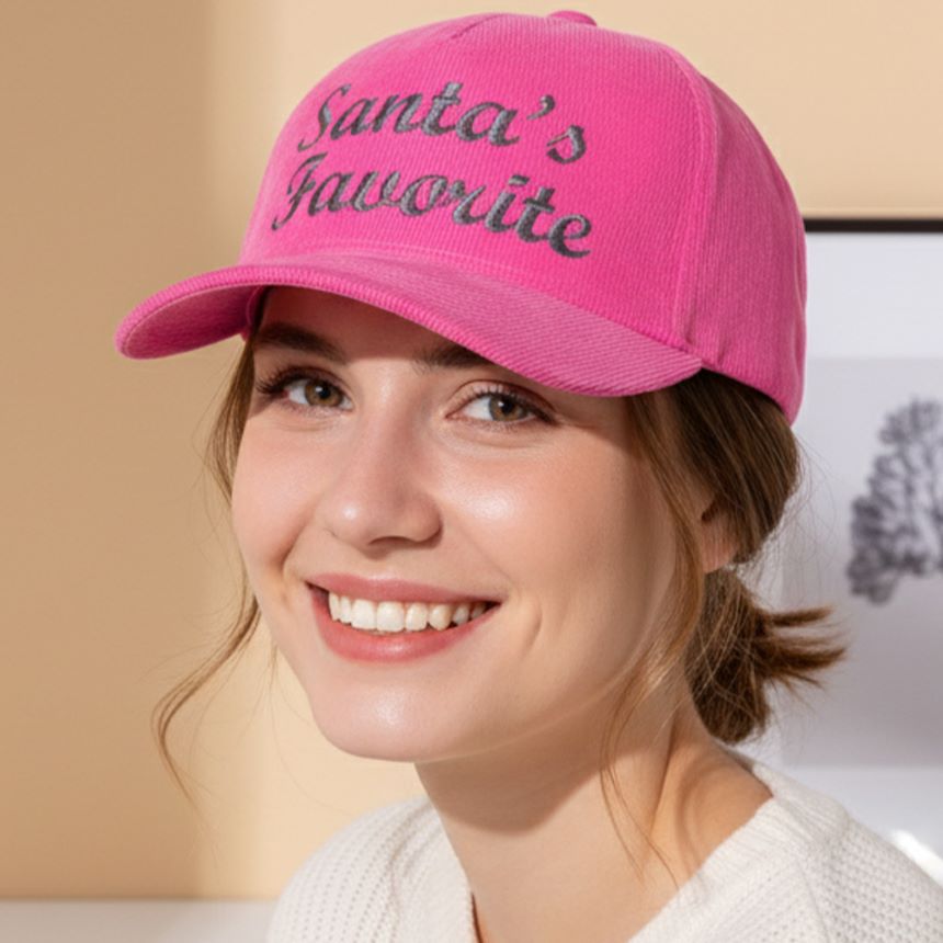 Fun holiday cap embroidered with the playful phrase “Santa’s Favorite.” A festive accessory for Christmas parties, family gatherings, or seasonal outfits. Adjustable fit makes it comfortable for all-day wear and a perfect novelty gift to spread cheer and show holiday spirit in a bold, fun way.