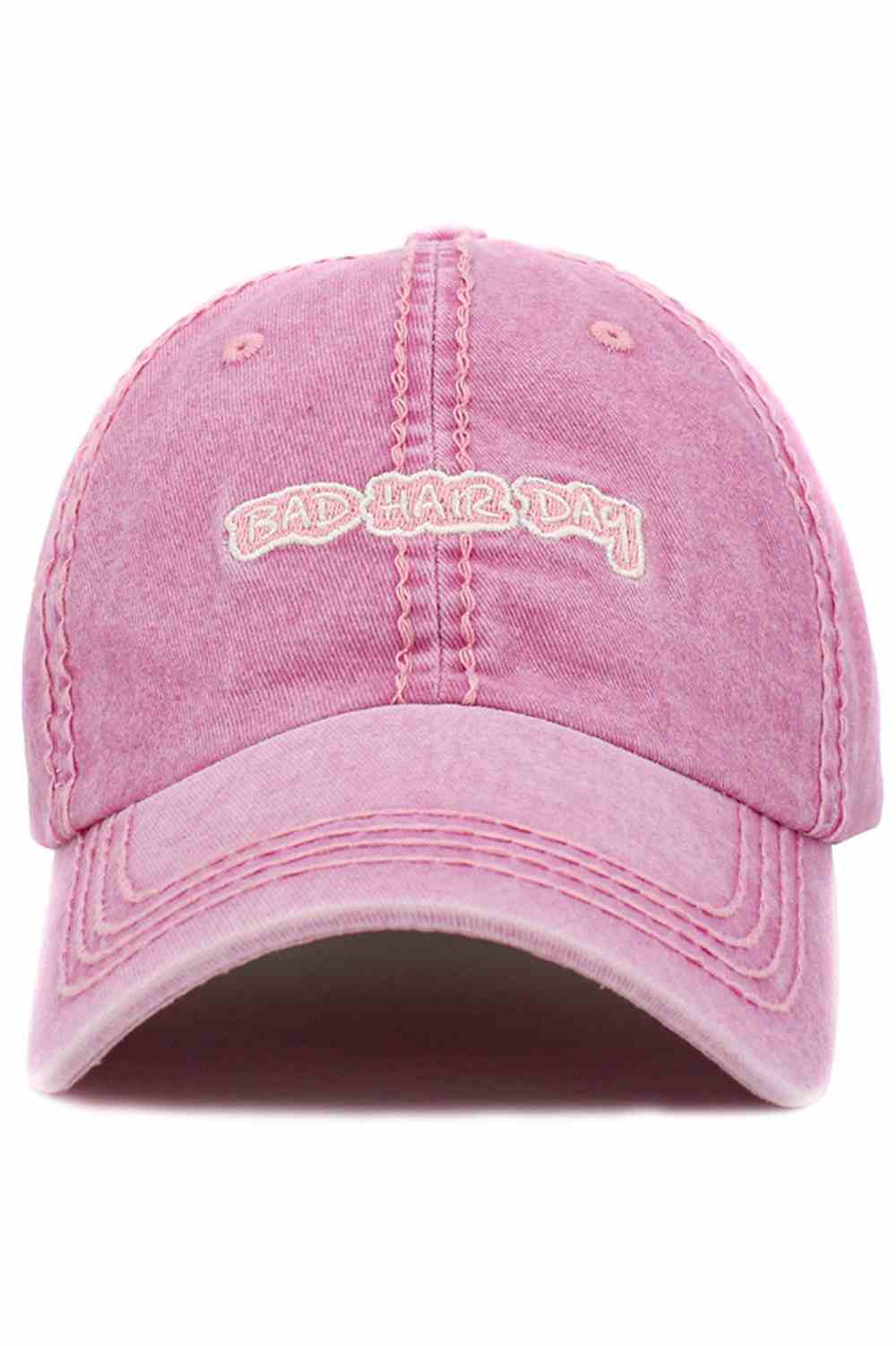Pink Turn any messy moment into a style statement with the Bad Hair Day vintage baseball cap, featuring a classic distressed finish and playful embroidered design. Comfortable and adjustable for everyday wear, this laid-back cap is perfect for errands, casual outings, or relaxed weekends.