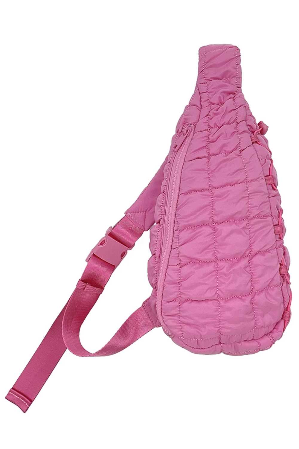 Pink Carry your essentials in style with this Solid Quilted Sling Bag. Crafted from durable 100% polyester with a classic quilted design, it offers a sleek, versatile look that complements any outfit. The adjustable sling strap allows for comfortable crossbody wear, making it perfect for everyday errands, travel, or casual outings. One size fits all