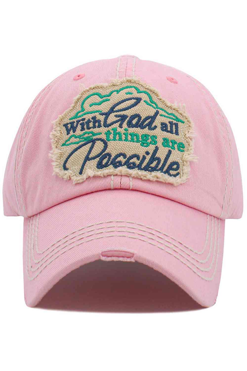 The WITH GOD ALL THINGS ARE POSSIBLE Vintage Cap features an inspiring faith-based message with a perfectly worn-in vintage wash for a timeless, meaningful look. Comfortable and easy to style, it’s ideal for everyday wear, church days, casual outings, and sharing your belief with confidence.