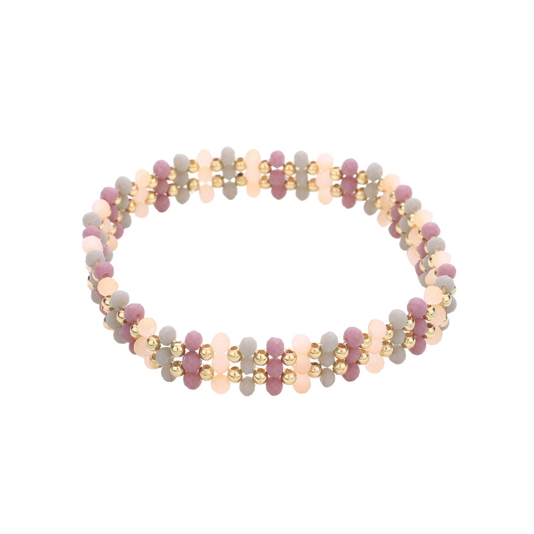 Purple Metal Ball Faceted Beaded Stretch Bracelet, this beaded stretch bracelet is easy to put on, and take off and so comfortable for daily wear. Perfect jewelry gift to expand a woman's fashion wardrobe with a classic, timeless style. Awesome gift for birthdays, Valentine’s Day, or any meaningful occasion.