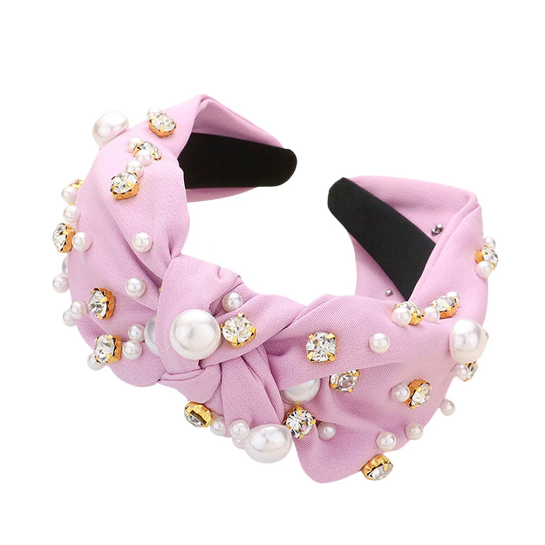 Purple Pearl Round Stone Embellished Knot Burnout Headband, create a natural & beautiful look while perfectly matching your color with the easy-to-use stone burnout headband. Push your hair back and spice up any plain outfit with this pearl round heart knot headband! Be the ultimate trendsetter & be prepared to receive compliments wearing this chic headband with all your stylish outfits!