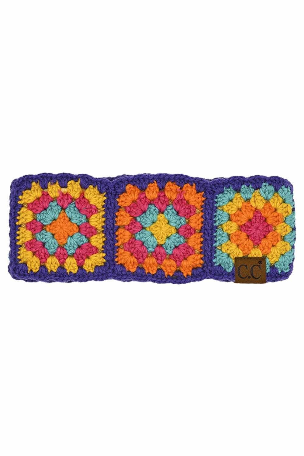 Purple Elevate your style with this vibrant C.C Multi Color Crochet Handmade Headwrap. Crafted from soft, durable 100% acrylic, this versatile accessory features intricate crochet detailing in a beautiful multicolor palette. The one-size-fits-most design (10" x 4") makes it perfect for any occasion—from casual outings to special events. Lightweight and comfortable for all-day wear, this handmade piece adds a touch of artisanal charm to your wardrobe while keeping your hair secured in style.