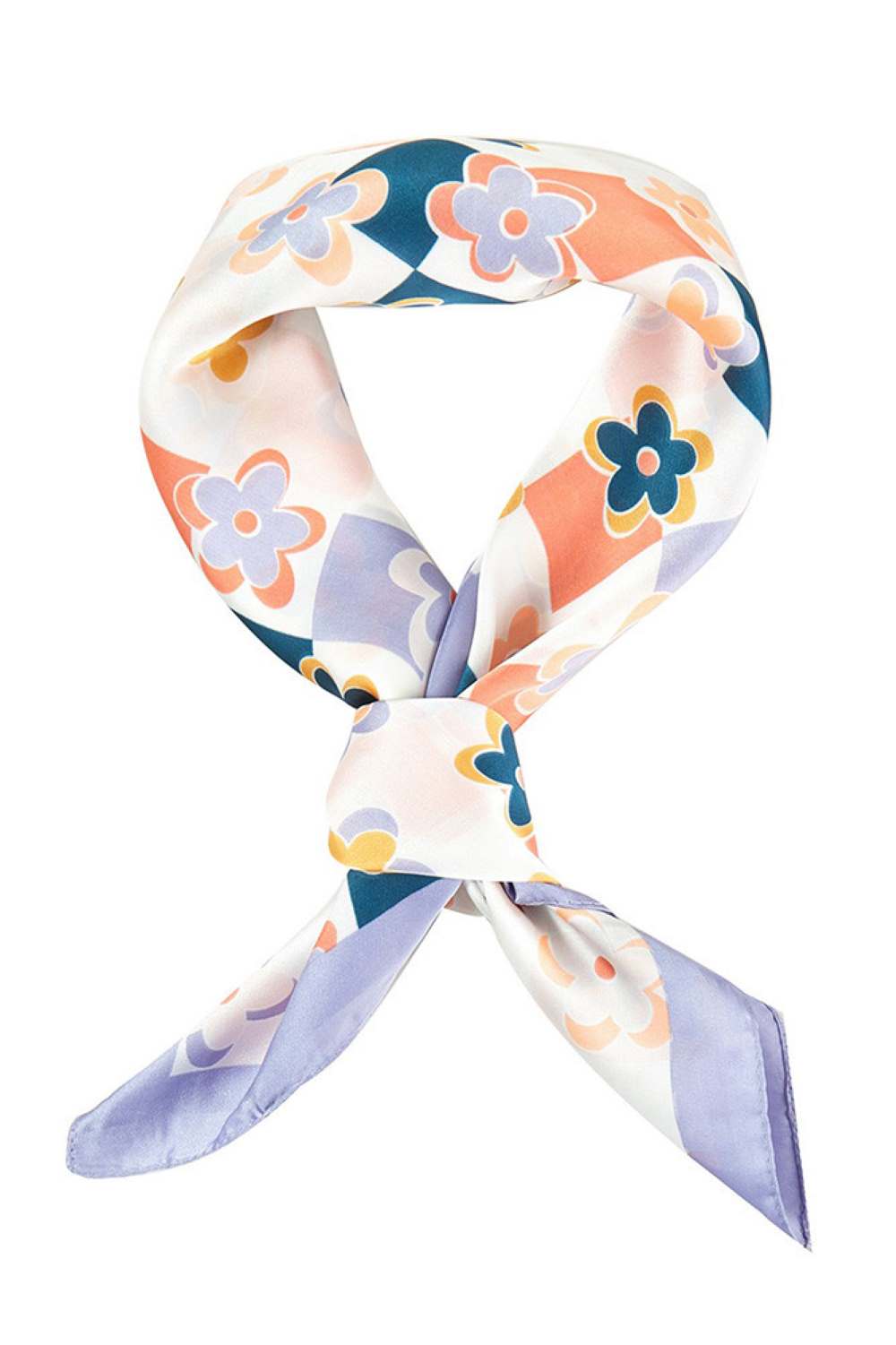 Purple Elevate your summer style with this versatile floral checkered pattern bandana scarf. Crafted from lightweight 100% polyester, it's the perfect accessory for warm weather wear. At 27.5" x 27.5", this square scarf offers endless styling possibilities wear it as a headwrap, neck scarf, or tie it to your bag for a pop of color. The breathable fabric keeps you cool while the vibrant multi-floral design adds effortless charm to any outfit. Ideal for beach days, casual outings, or adding flair to your ever