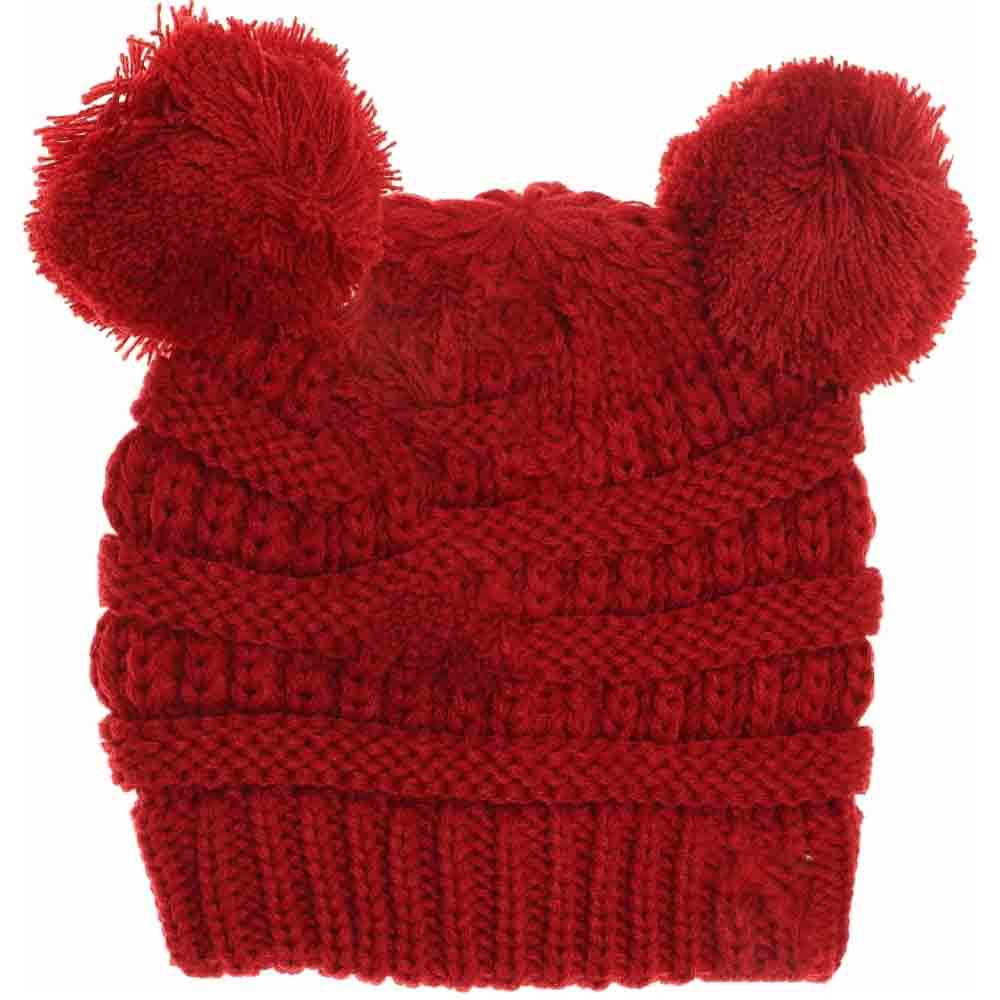 Red BABY Solid Double Pom CC Beanie offers expert-level warmth and comfort for your little one. Designed with a soft, double-layer knit and two adorable pom-poms, this beanie provides superior insulation while maintaining a gentle fit on delicate baby skin. Its solid color ensures easy pairing with any outfit, making it both practical and stylish for everyday wear. Ideal for chilly weather, this beanie helps keep your baby cozy and protected from the cold.