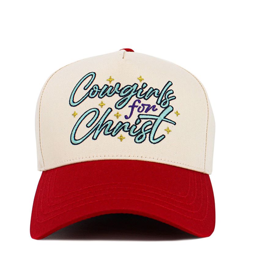 Red Celebrate faith with western flair in this COWGIRLS FOR CHRIST two-tone five-panel baseball cap, featuring bold lettering that makes a meaningful statement. Designed for everyday comfort and casual style, it’s perfect for church events, outdoor activities, or adding a faith-forward touch to any outfit.