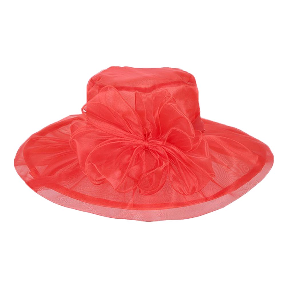 Red Organza Bow Wide Brim Hat, is an elegant and high fashion accessory for your modern couture. This hat will be perfect for Tea Parties, Evening Wear, Ascot, Races, Photo Shoots, etc. It perfect choice as a gorgeous gift for a mother, sister, grandmother, wife, daughter, or girlfriend on Birthday or at Christmas.