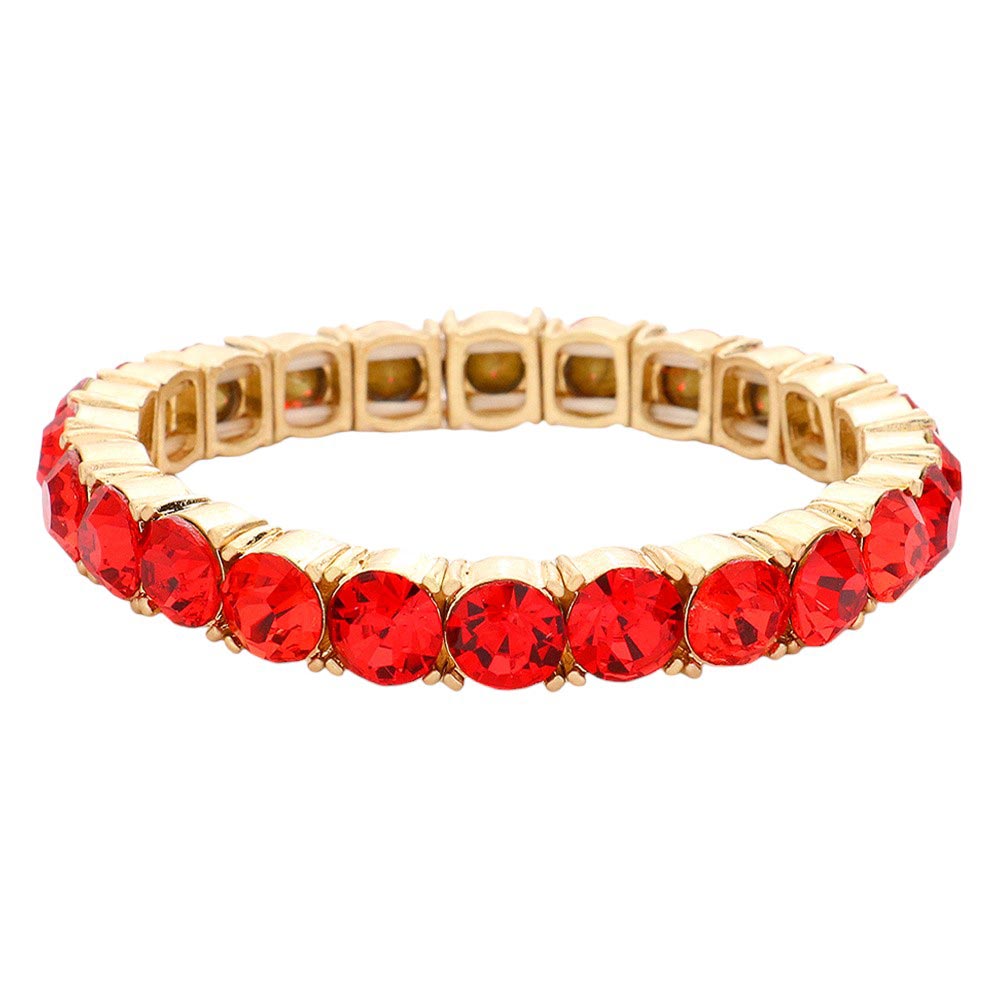 Round Stone Stretch Evening Bracelet is a sleek and elegant accessory perfect for any formal or casual event. The stretch design ensures a comfortable fit, while the round stone adds a touch of sophistication. Made with high-quality materials, this bracelet is a nice choice for gifting to your loved ones.