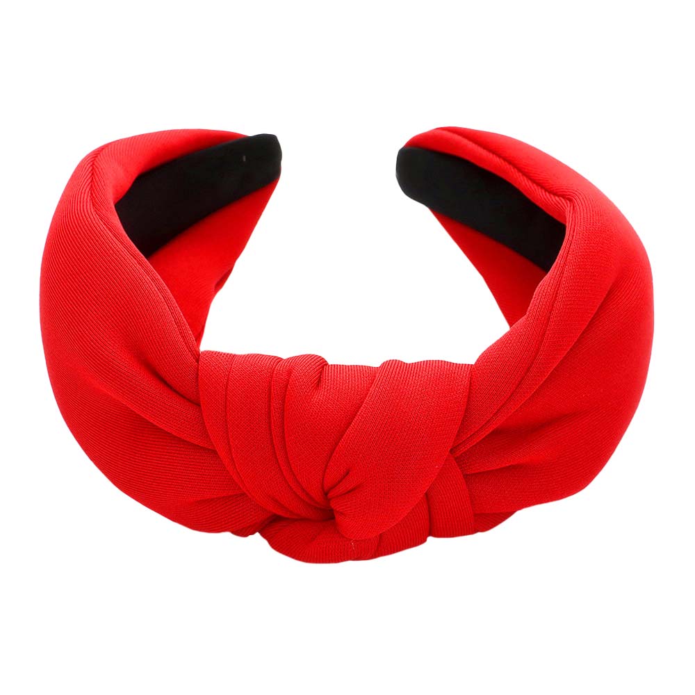 Red Solid Knot Burnout Headband, create a natural & beautiful look while perfectly matching your color with the easy-to-use solid knot headband. Push your hair back and spice up any plain outfit with this knot headband!