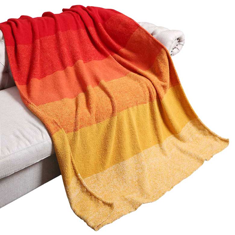 Red Sunshine Striped Reversible Throw Blanket, is the perfect addition to your home. It's made from poly-microfiber and features a striking striped pattern on both sides. The soft, lightweight fabric keeps you warm and cozy on cool nights. Enjoy the luxury of a stylish blanket. Nice gift for your family and friends.