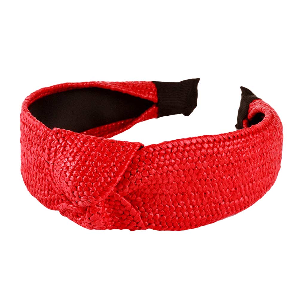 Red Trendy Straw Knot Burnout Headband, create a natural & beautiful look while perfectly matching your color with the easy-to-use straw knot burnout headband. Add a super neat and trendy knot to any boring style. Perfect for everyday wear, outdoor festivals, and more. Awesome gift idea for your loved one or yourself.