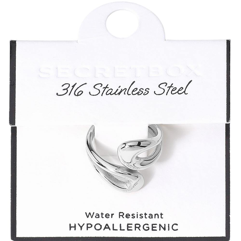 SECRET BOX Hypoallergenic Stainless Steel Teardrop Ring - Earrings