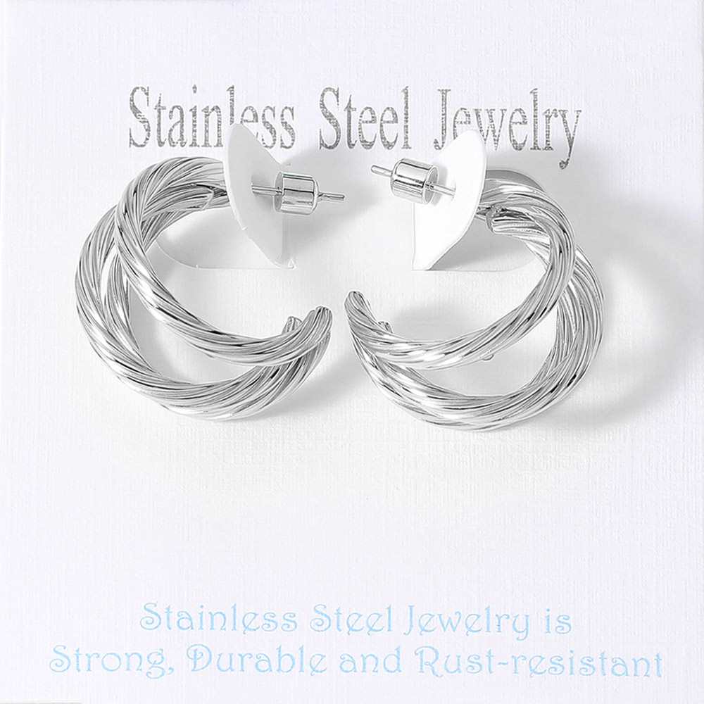Rhodium Stainless Steel Textured Split Hoop Earrings are a must-have for any fashion-forward individual. Made of durable stainless steel, these earrings feature a unique textured design that adds a touch of sophistication to any outfit. With a split hoop design, they are a versatile addition to any jewelry collection.