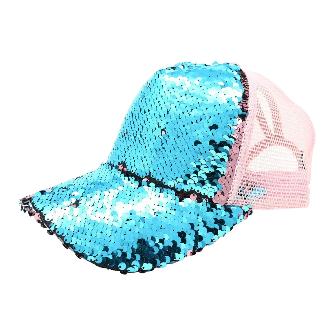 Sequin Mesh Back High Ponytail CC Ball Cap combines style and practicality for an active lifestyle. Featuring a breathable mesh back, it ensures optimal ventilation, while the high ponytail opening accommodates various hairstyles comfortably. The subtle sequin accents add a refined touch, making this cap suitable for both athletic and casual wear. Expertly crafted for durability and comfort, it’s an ideal accessory for those seeking functionality without compromising on style.