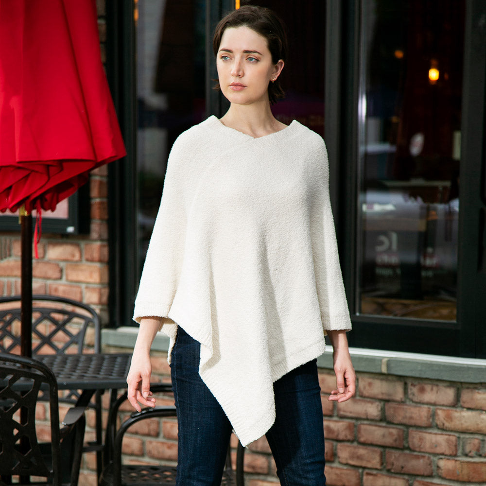 Ivory Soft Solid Poncho