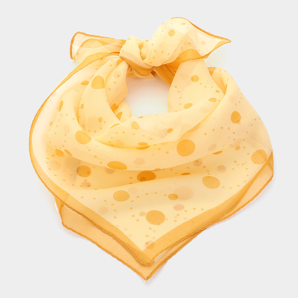 Madeline Love Yellow Polka Dot Silk Square Scarf - Jewelry