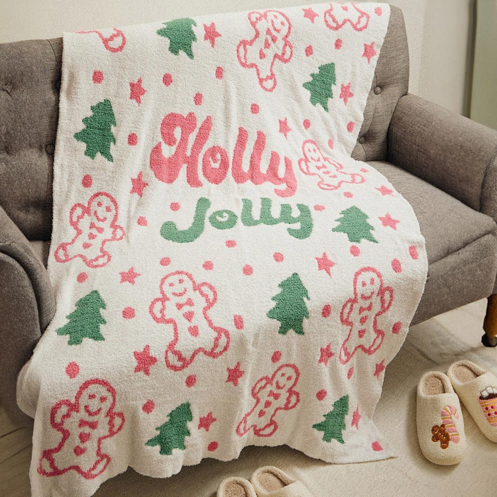 Madeline Love Multi Holly Jolly Gingerbread Christmas Tree Blanket - Jewelry