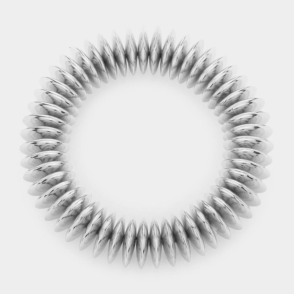 Madeline Love Rhodium Metal Round Stretch Bracelet - Bracelets