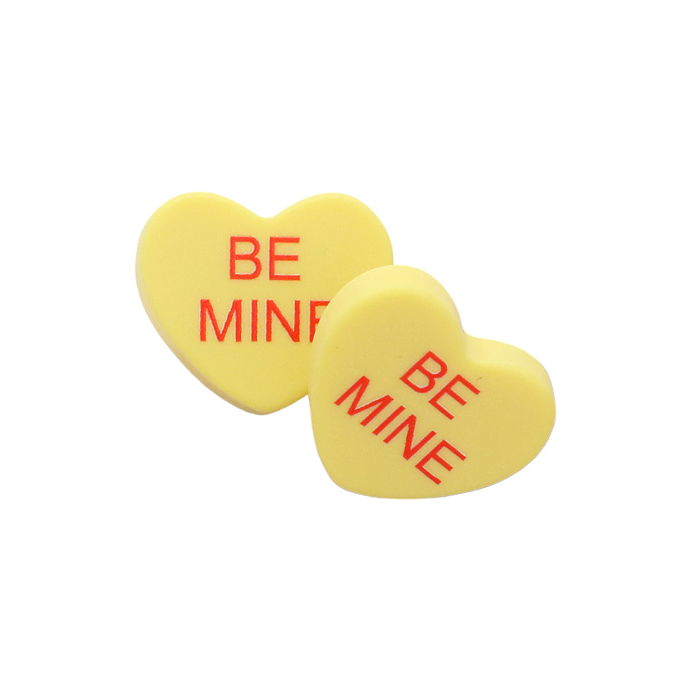 BE MINE Message Heart Stud Earrings - Earrings