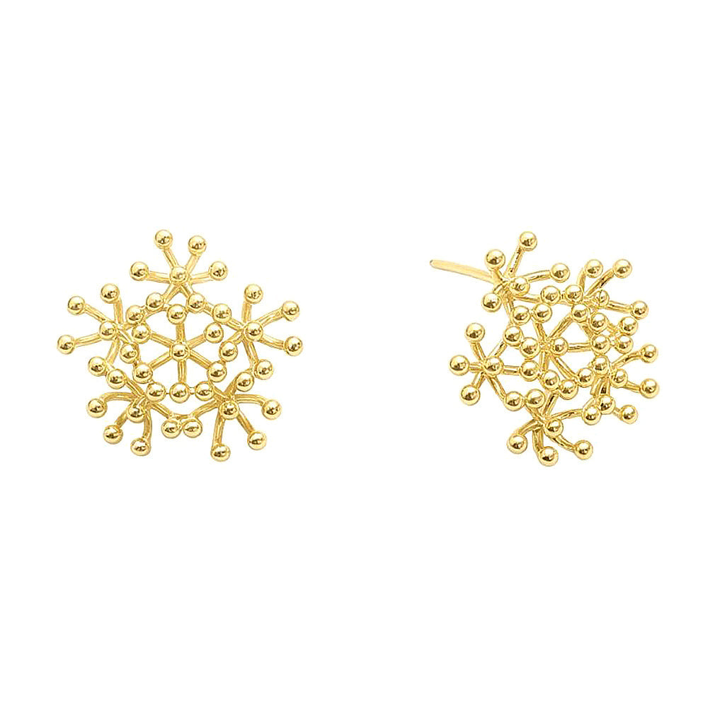 Madeline Love Gold 14K Gold Dipped Organic Burst Cluster Stud Earrings - extra