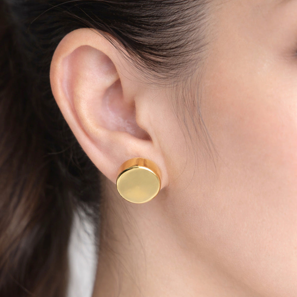 Madeline Love Gold 14K Gold Dipped Minimal Disc Stud Earrings - extra