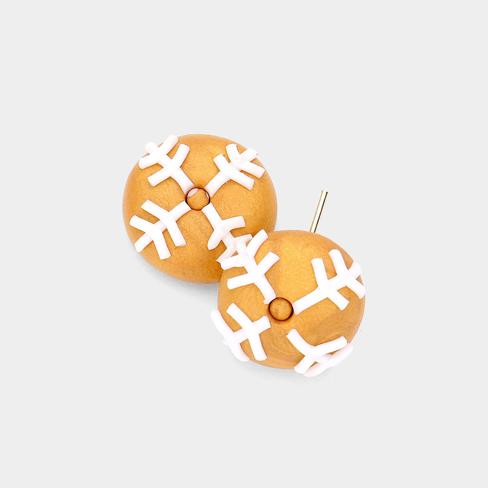 Madeline Love Brown Polymer Clay Round Stud Earrings
