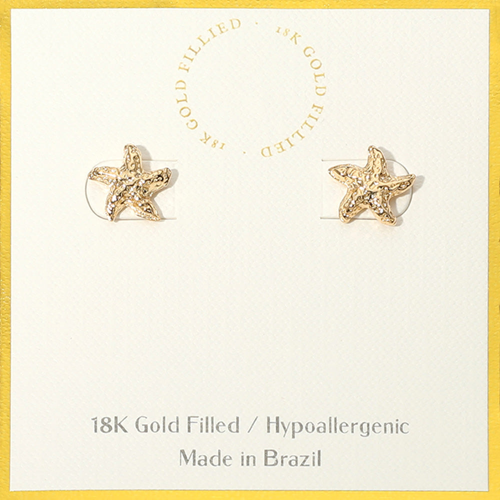 Madeline Love Gold 18K Gold Filled Hypoallergenic Starfish Stud Earrings