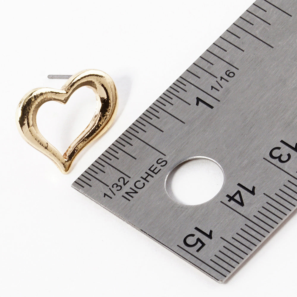 Open Heart Stud Earrings - Earrings