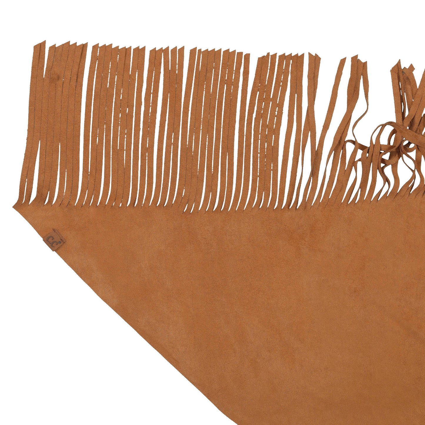 C.C Faux Suede Triangle Fringe Scarf