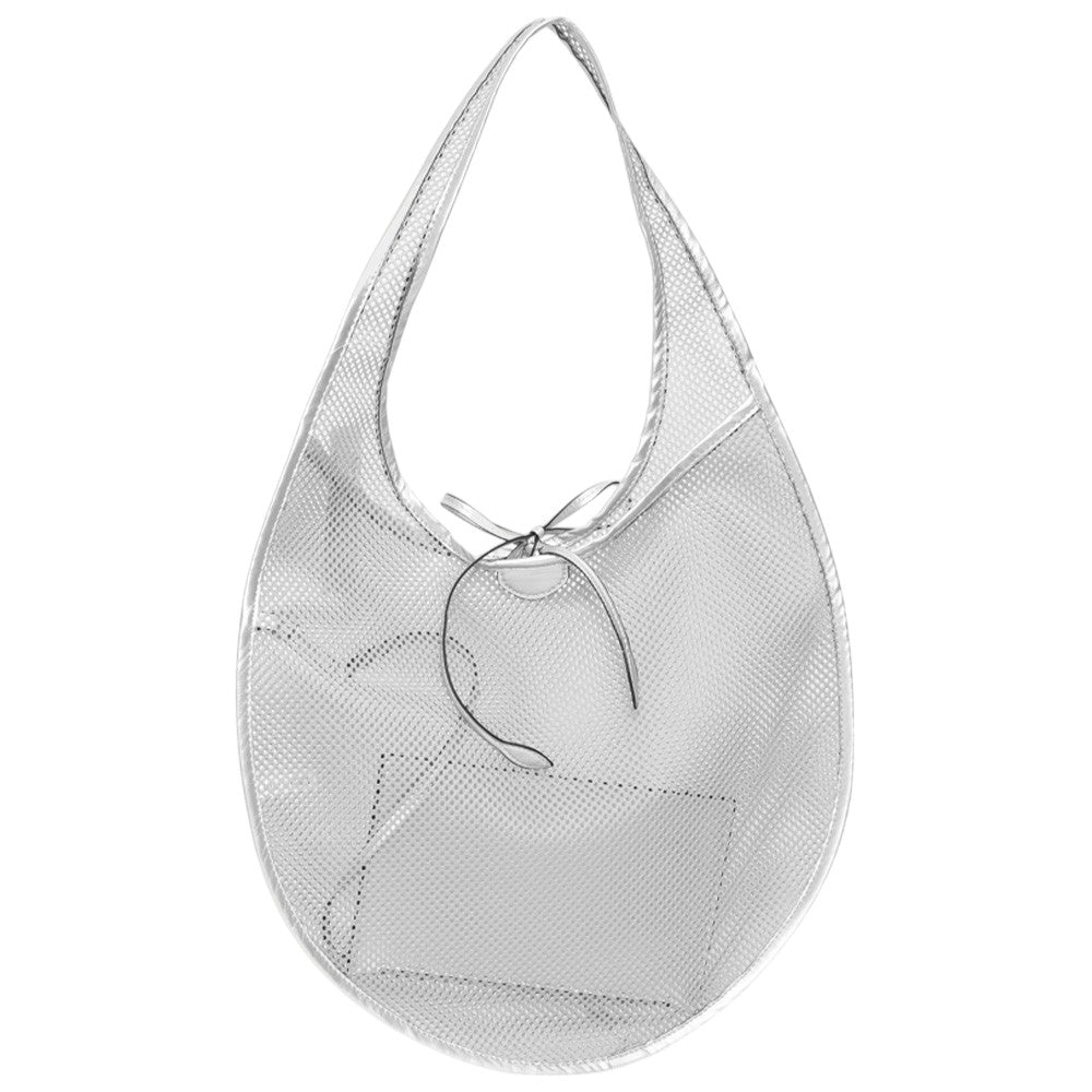 Mesh Tote Bag - Silver - Tote Bags