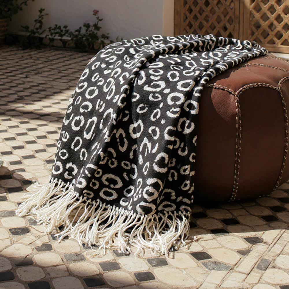 Madeline Love Black, Leopard Leopard Print Pashmina Scarf Shawl - Scarves & Wraps